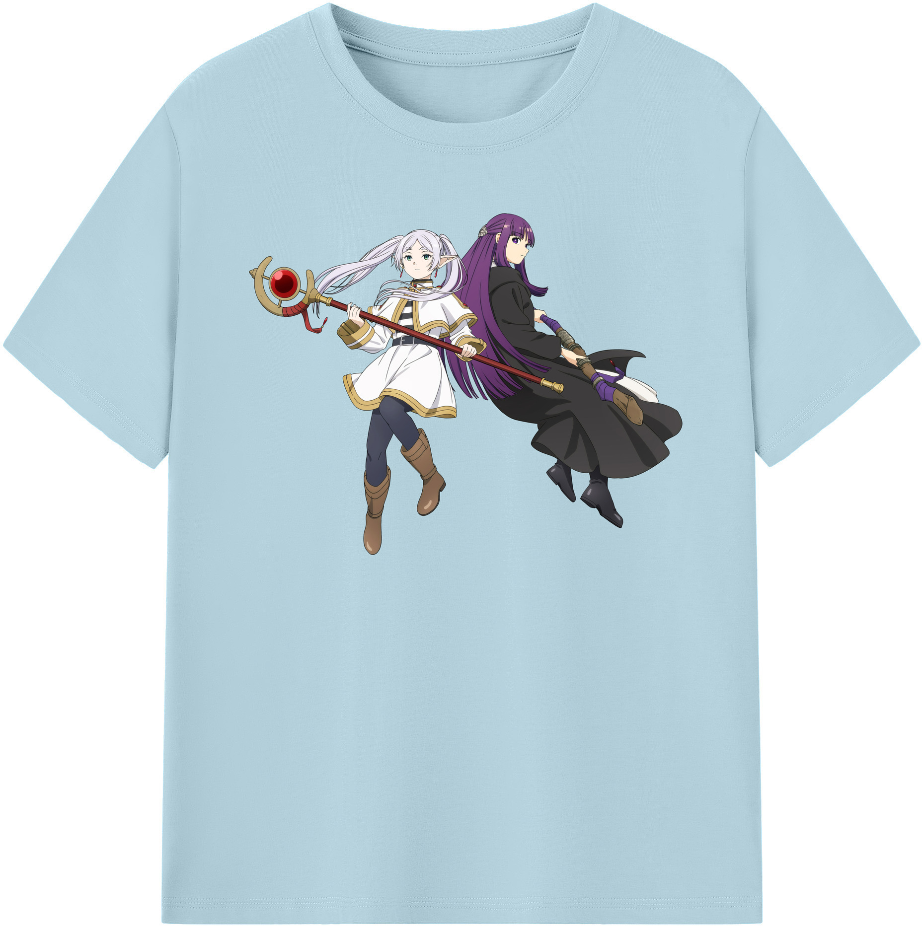 （画像用） 葬送のフリーレン Frieren 綿100％半袖Tシャツ（フロントプリント）